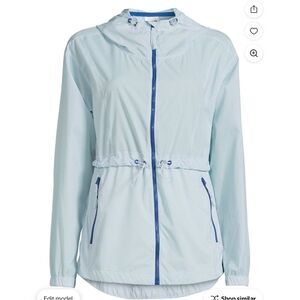 Avia Women's Blue Hooded Windbreaker Jacket 2XL